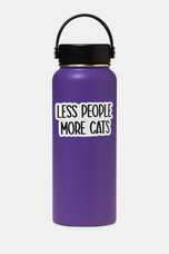 "LESS PEOPLE, MORE CATS" STICKER
