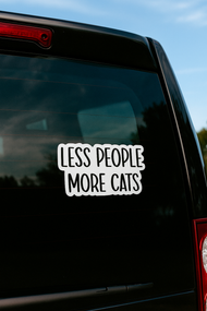 "LESS PEOPLE, MORE CATS" STICKER